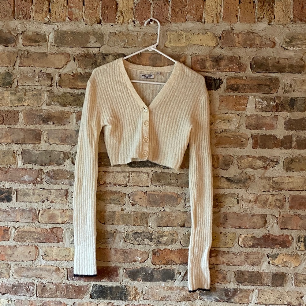 Opening Ceremony Cream Cropped Cardigan